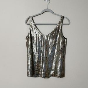 J. Crew Metallic Shimmer Tank Blouse Size 4